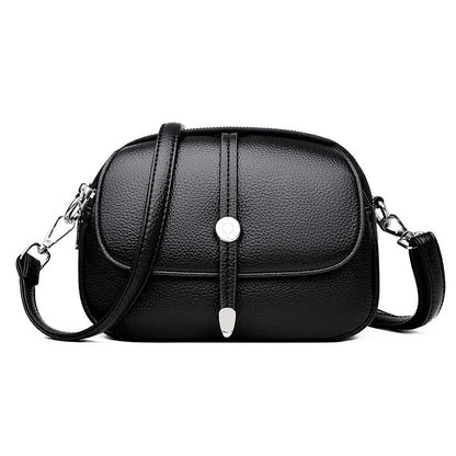 City Simple women's oval-shaped soft PU crossbody shoulder bag in black, khaki, or dark brown