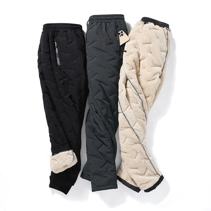 Men's winter velvet fleece jogging pants with zip pocket in various colors and sizes