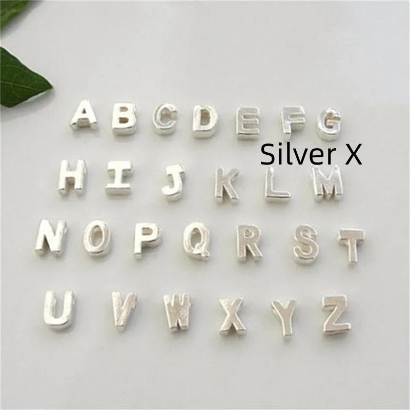 Peach heart shaped letter necklace pendant in gold and silver colours