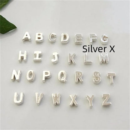 Peach heart shaped letter necklace pendant in gold and silver colours