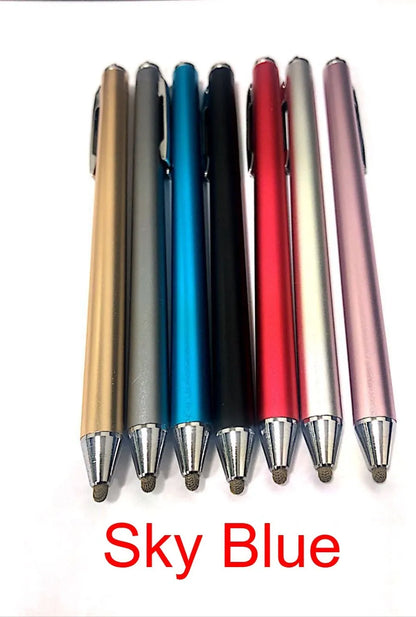Metal stylus with fine tip for touch screen painting in seven colours including sky blue and gold