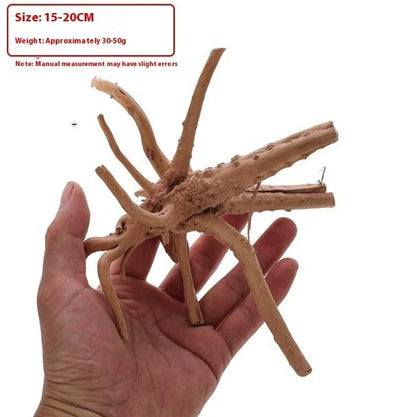 Xiaoqi root natural wood aquarium ornament resembling azalea root with branching texture