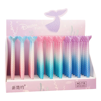 Mermaid cartoon gel pen with 0.38mm needle tip in random colour variation