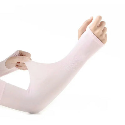 Viscose fibre driving sun sleeves in multiple colours showing open finger design