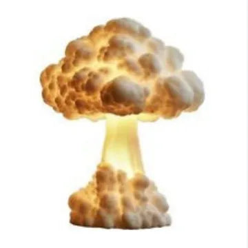 Modern art mushroom cloud shaped table lamp with USB cable, 20cm height on 15cm base