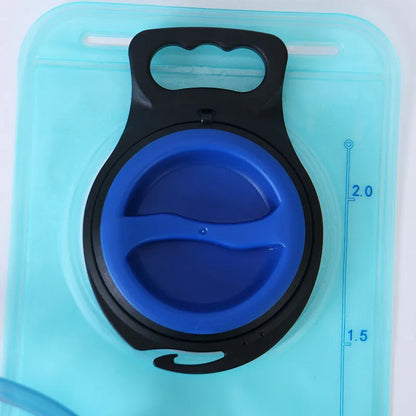 Blue 2L riding backpack water bag made from EVA with waterproof fabric for running, cycling and hiking