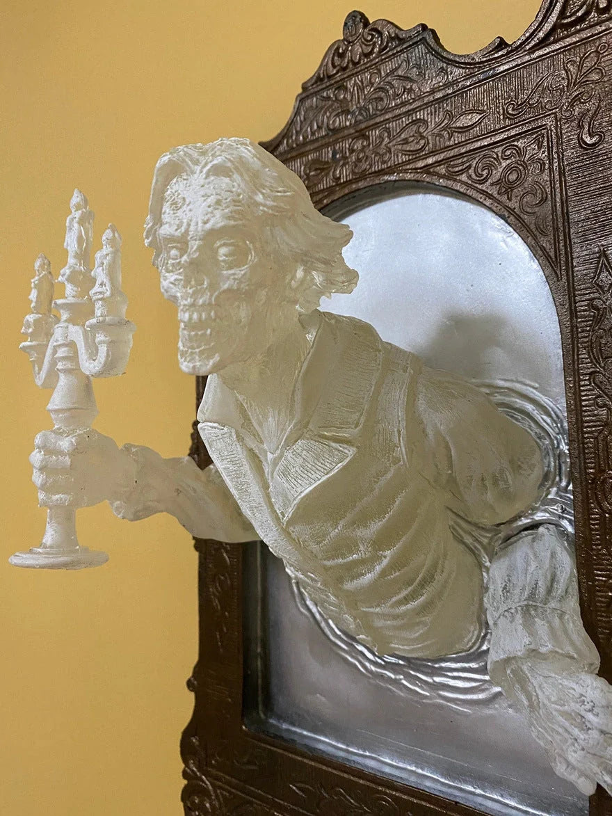 Ghost Ghost Resin Luminous Ornament Mirror with European style character design