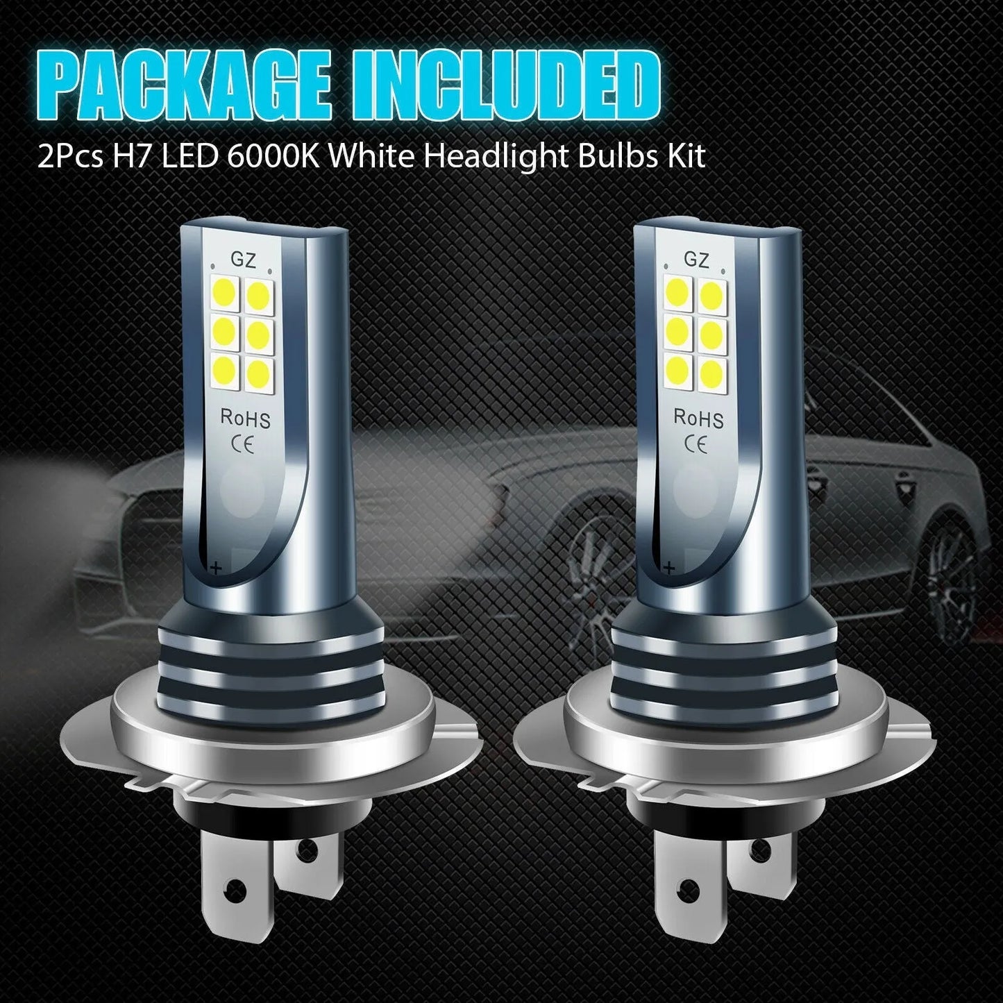 12 SMD LED car fog light bulb with aluminium housing for H7 9005 9006 H11 replacement