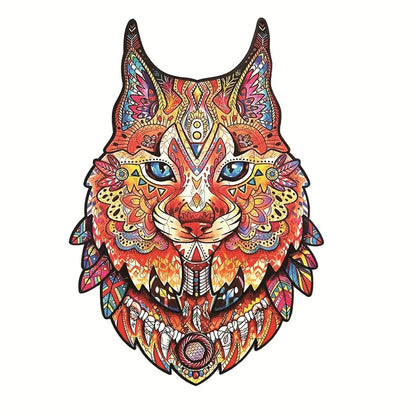 Wooden jigsaw puzzle with colourful elephant and turtle shaped pieces in A3, A4, A5 sizes