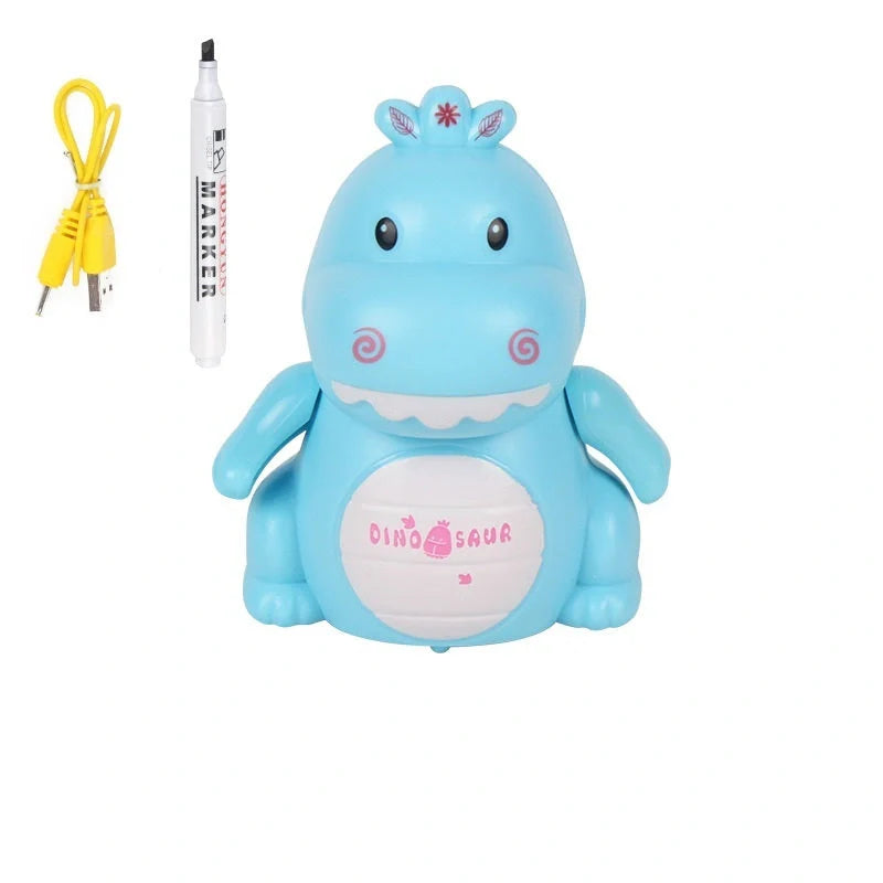 Interactive optical sensor pet toy robot following a black line on paper