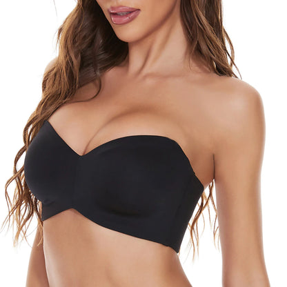 Seamless Underwear Invisible Push-Up Bra with Steel Ring in Black and Skin Colors