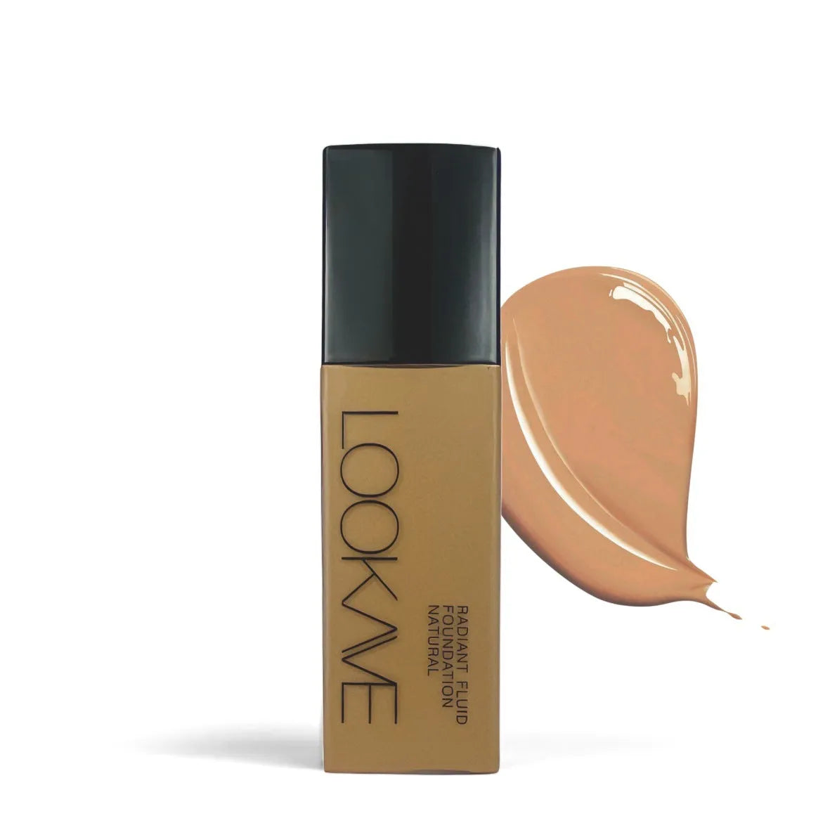 LOOKAVE Matte Liquid Foundation bottle, 21g net content, shown in ivory white shade.