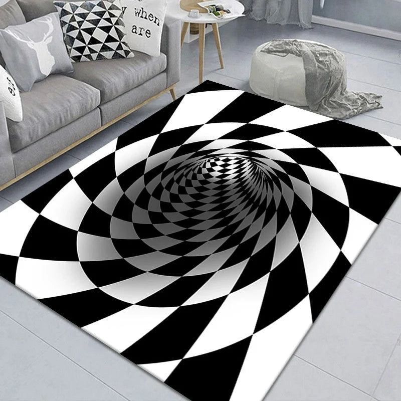3D Geometric Stereoscopic Illusion Floor Mat for Pets in vibrant colors