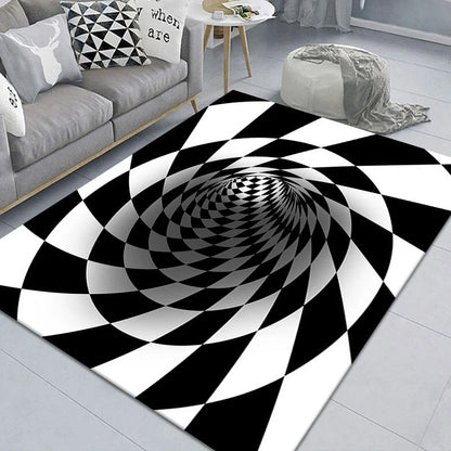 3D Geometric Stereoscopic Illusion Floor Mat for Pets in vibrant colors