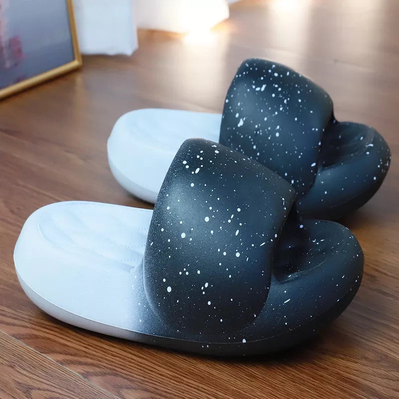 Women's Starry Sky Toe Ring Slippers with 5CM heel in various colors