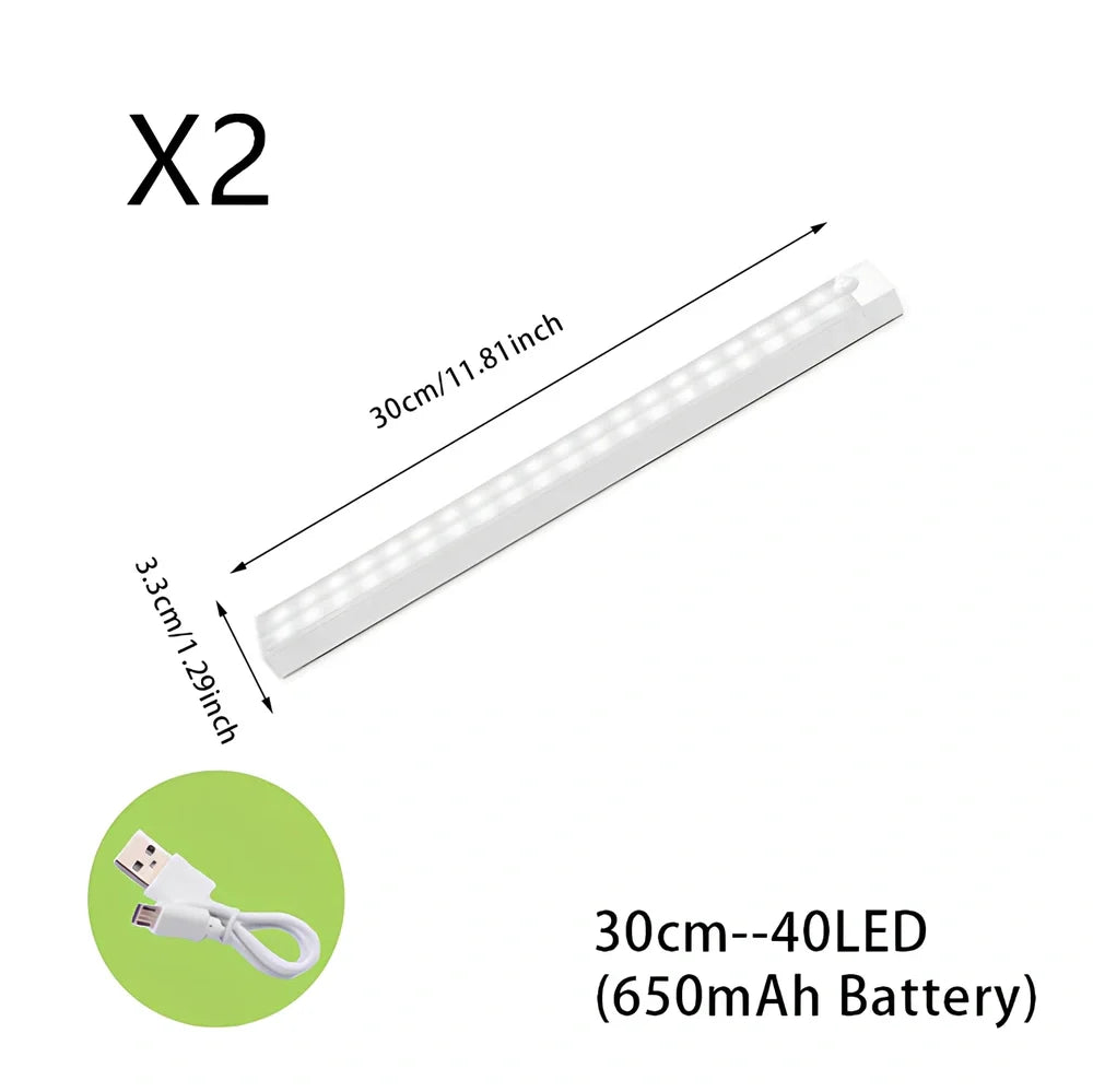 Stainless steel wireless LED motion sensor night light with magnetic wall mounting