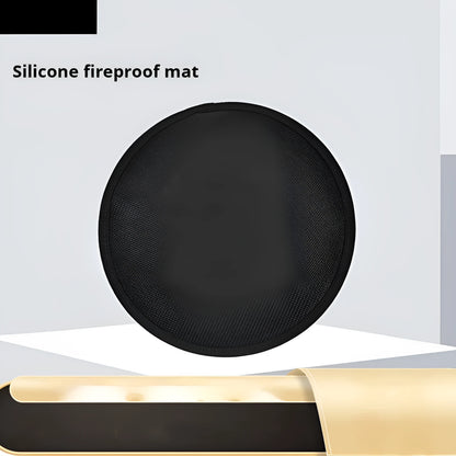 Black round barbecue mat fireproof pad in 11, 24, 36 or 48 inch size