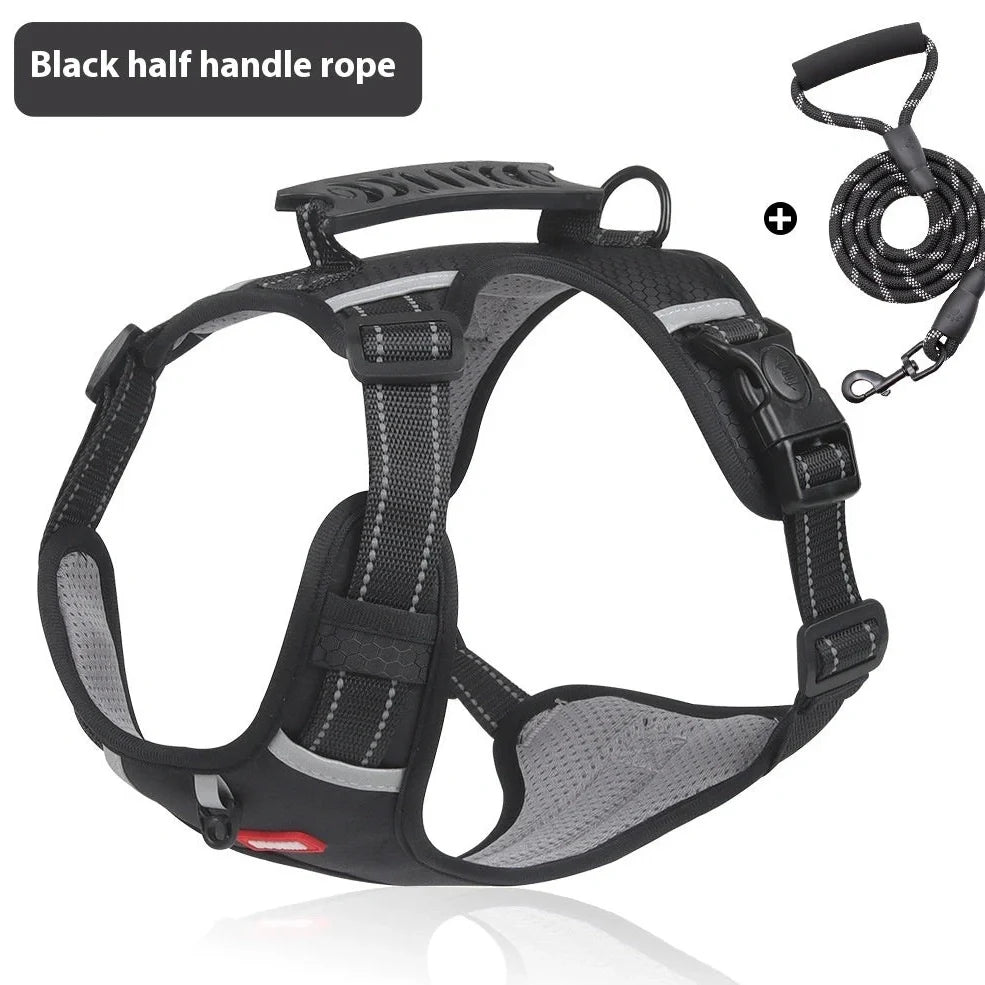 Reflective pet chest strap in multiple colours with adjustable sizing for dog walking safety