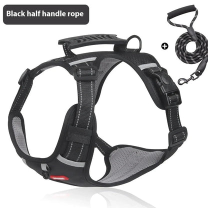 Reflective pet chest strap in multiple colours with adjustable sizing for dog walking safety