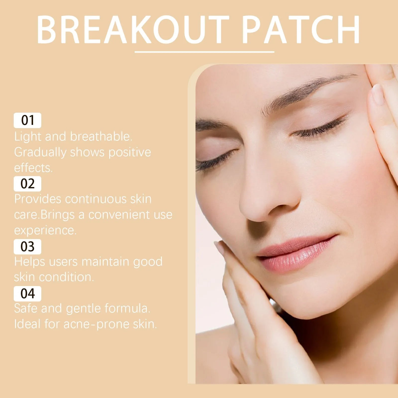 Pack of eight acne patches with tea tree oil and asiatic centella extract for skincare