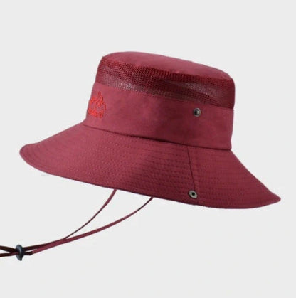 Breathable mesh bucket hat for sun protection in various colors