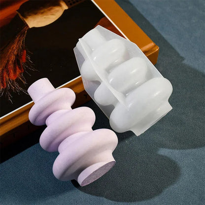 Three layer circle vase ornaments silicone mould in irregular shape
