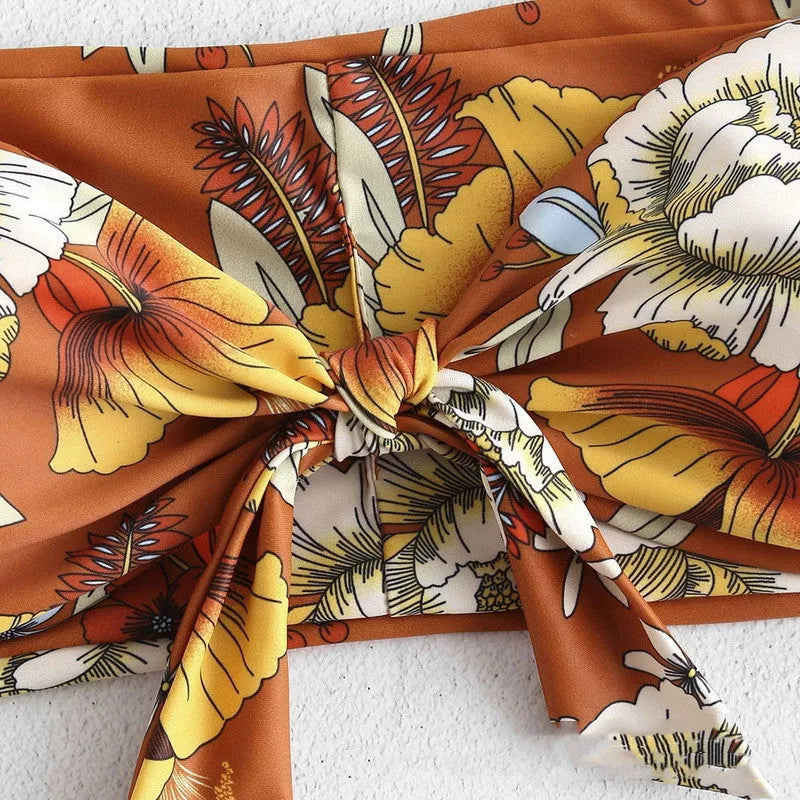 Women's printed bikini swimsuit with high elasticity in vibrant colors