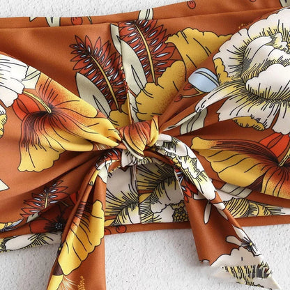 Women's printed bikini swimsuit with high elasticity in vibrant colors