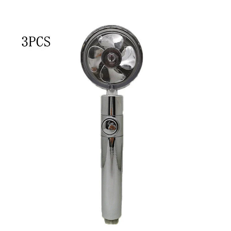 High-Pressure Handheld Shower Head with Turbo Propeller and Cotton Filter for Luxurious Spa-Like Shower Experience
