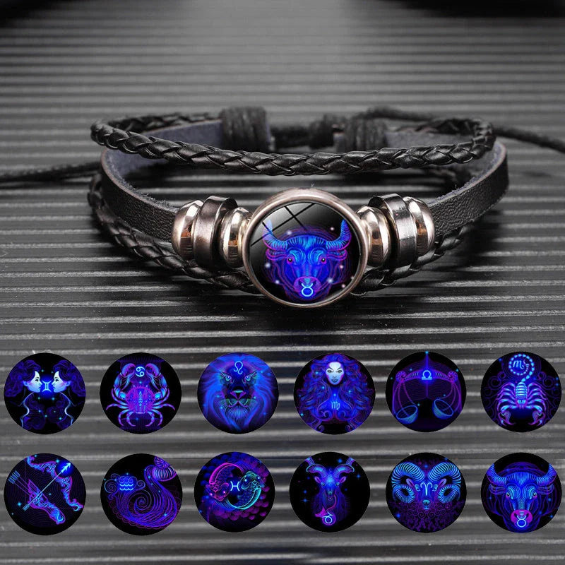 Stylish zodiac constellation bracelet with 12 zodiac sign design options