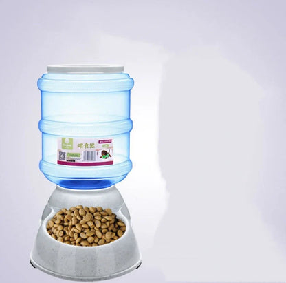 Automatic pet feeder and water dispenser for cats and dogs with large capacity and anti-overflow feature