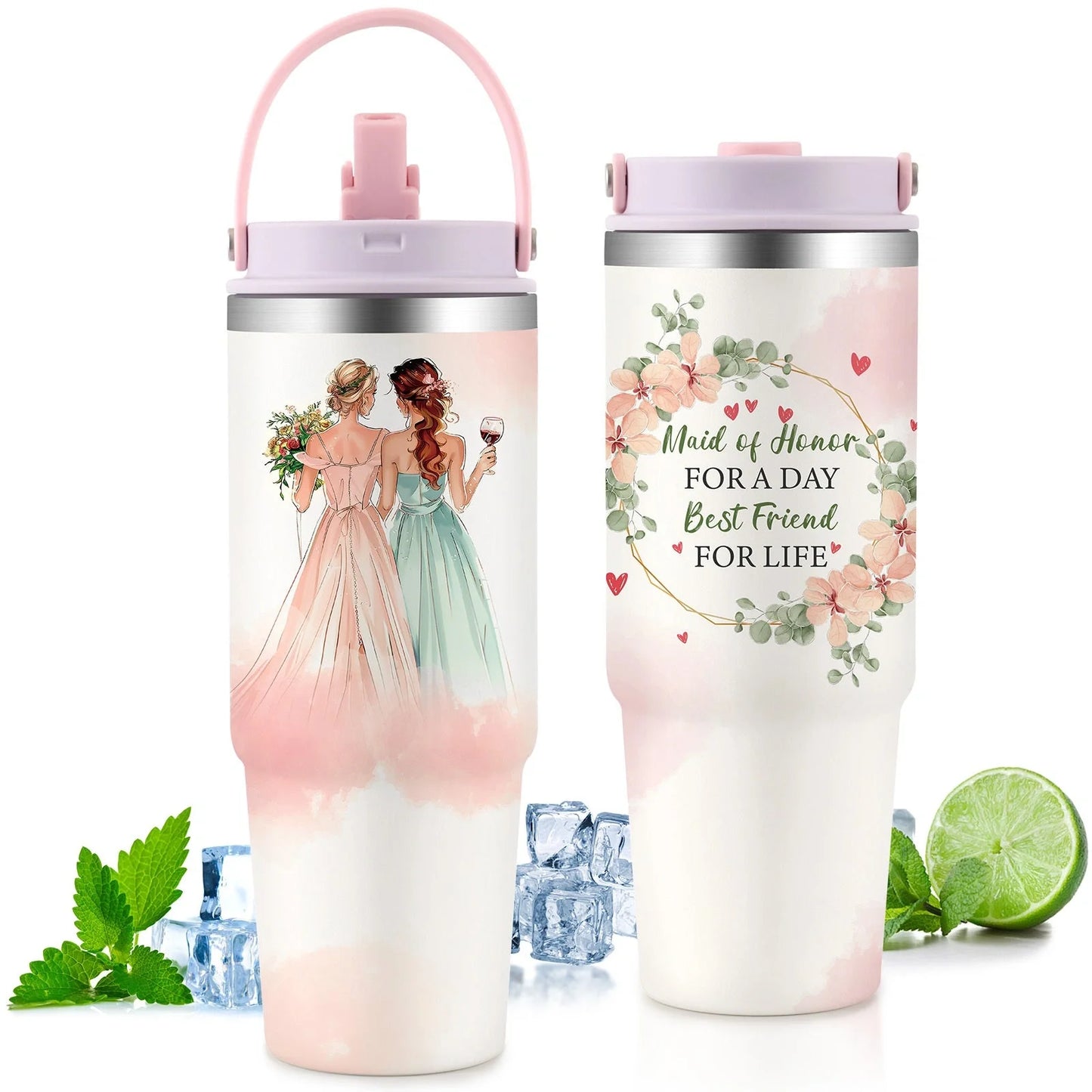 Premium 30oz stainless steel insulated cup in various colors, keeping drinks hot or cold for hours.