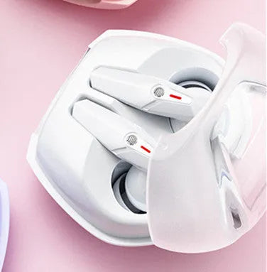 TWS Bluetooth headset with charging bin and cable, in-ear stereo, available in black white pink purple