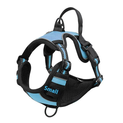 Adjustable dog chest strap lead made from Oxford cloth, shown in one of eight available colours.