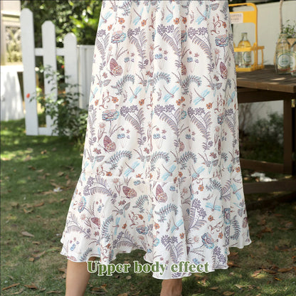 Women's Floral Square Neck Long Sleeve Dress for elegant and comfortable wear