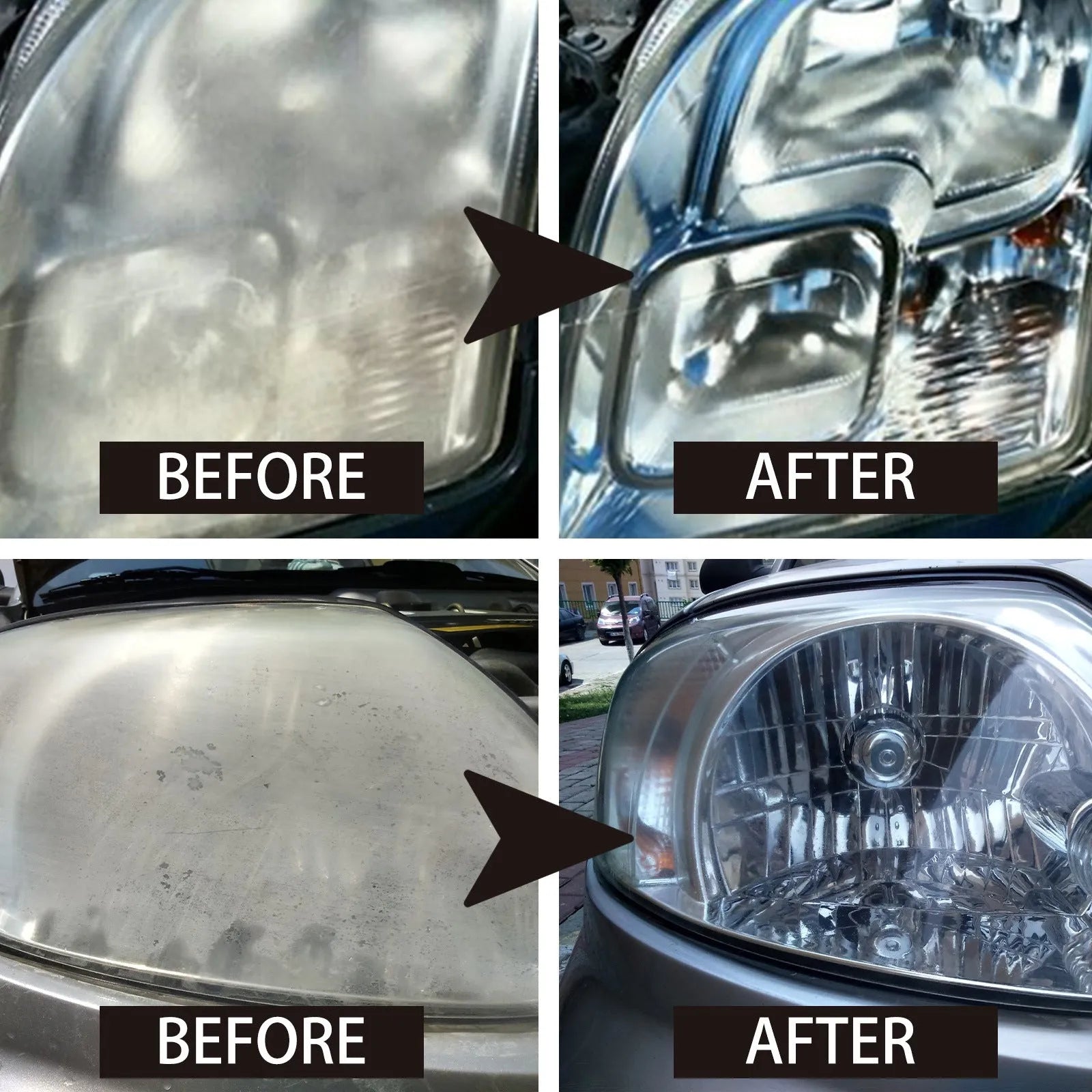 150ml bottle of car headlight repair liquid for removing yellowing and restoring clarity.