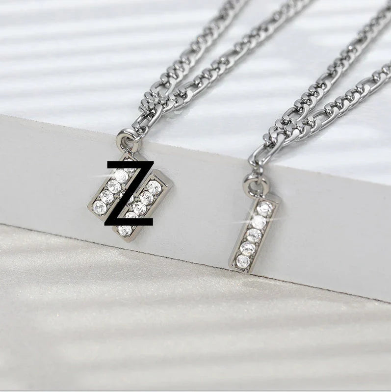 Personalized Stainless Steel Letter Anklet with Sparkling Zircon Accents