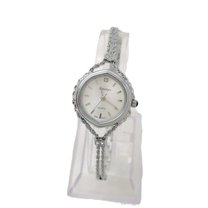 Women's gold and silver mori style quartz watch with 25mm dial and chain strap