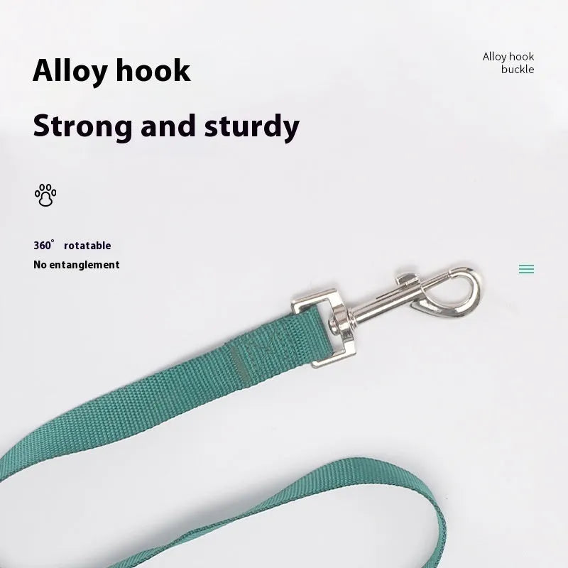 Polyester dog lead with hand-holding rope design in multiple colour options