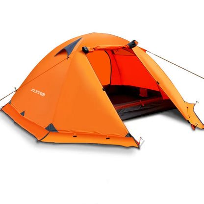 Double layer camping tent with aluminium pole, 3000mm waterproof Oxford cloth base, one bedroom, blue green orange options