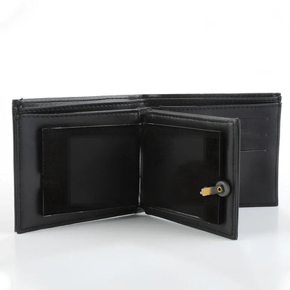 Leather magic wallet measuring 11.5x10cm with dual-colour areas for performance deception