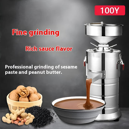 Stainless steel electric sesame paste grinding machine with automatic operation for home kitchens