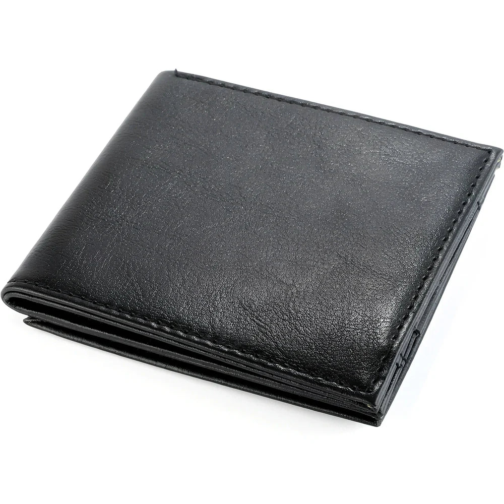 Leather magic wallet measuring 11.5x10cm with dual-colour areas for performance deception