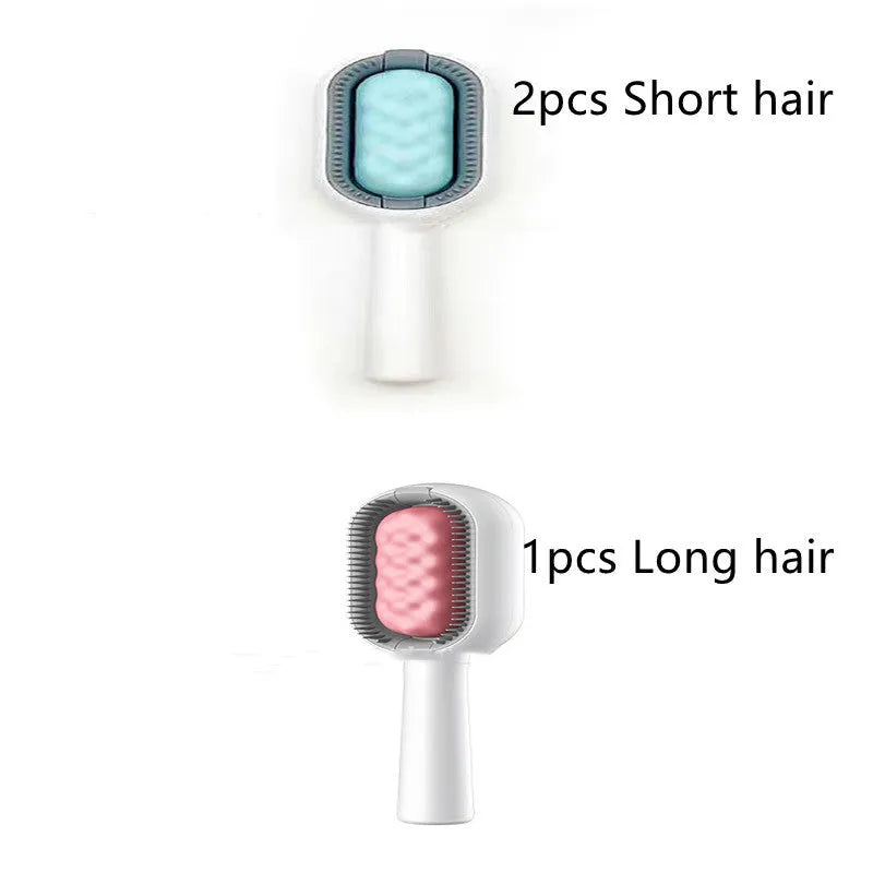 Green plastic pet hair removal comb with disposable wipes for cats and dogs