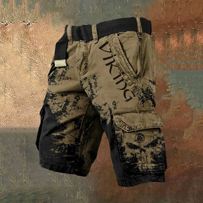 Men's digital printed zip shorts in polyester fabric showing colour and pattern options