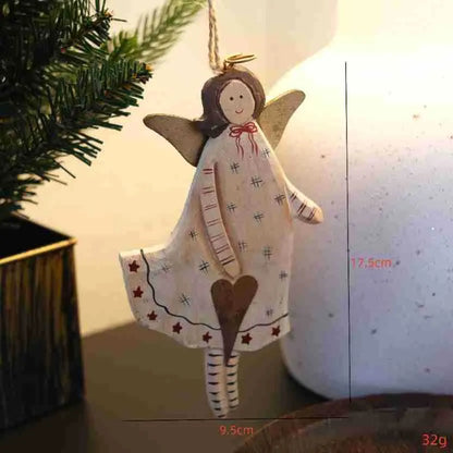Hand-painted wooden door pendant with carved design options including love heart, XINGX pattern, or letters