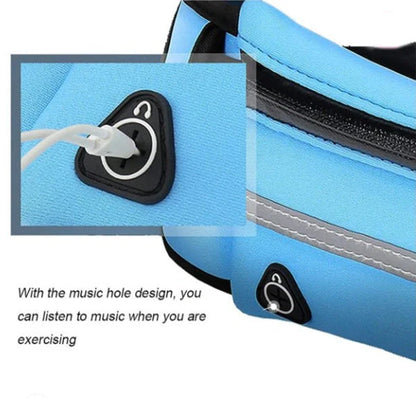 Slim nylon fitness waist bag with zippered pocket in various colors for running and gym