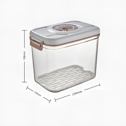 Square transparent vacuum food storage container with manual pump in 1.2L to 4.6L sizes