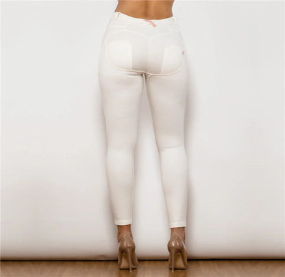 Shascullfites Melody Cotton Shaping Leggings in white, featuring booty lifting design