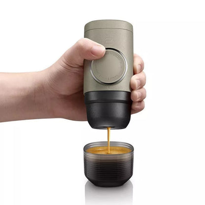 Olive gray manual espresso portable capsule coffee machine for outdoor use